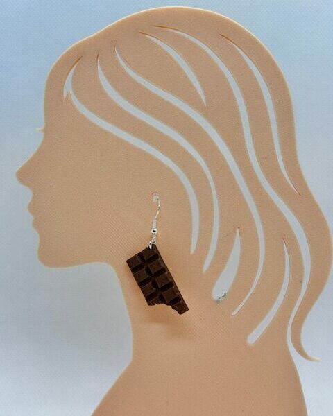 Boucles d'oreilles "tablette de chocolat"