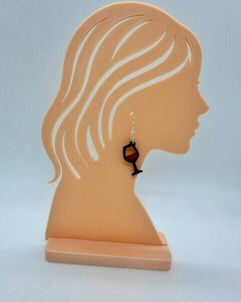 Boucles d'oreilles "verre de vin rouge"