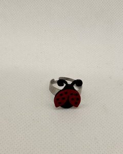 Bague ajustable coccinelle