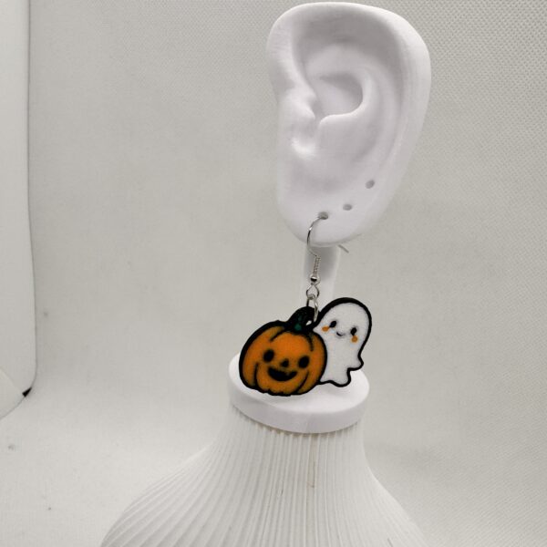 Boucles d’oreilles Halloween « Citrouille & Fantôme »