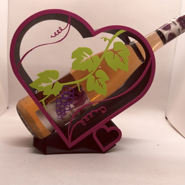 Porte-bouteille Cœur – Grappe de raisin 🍇❤️